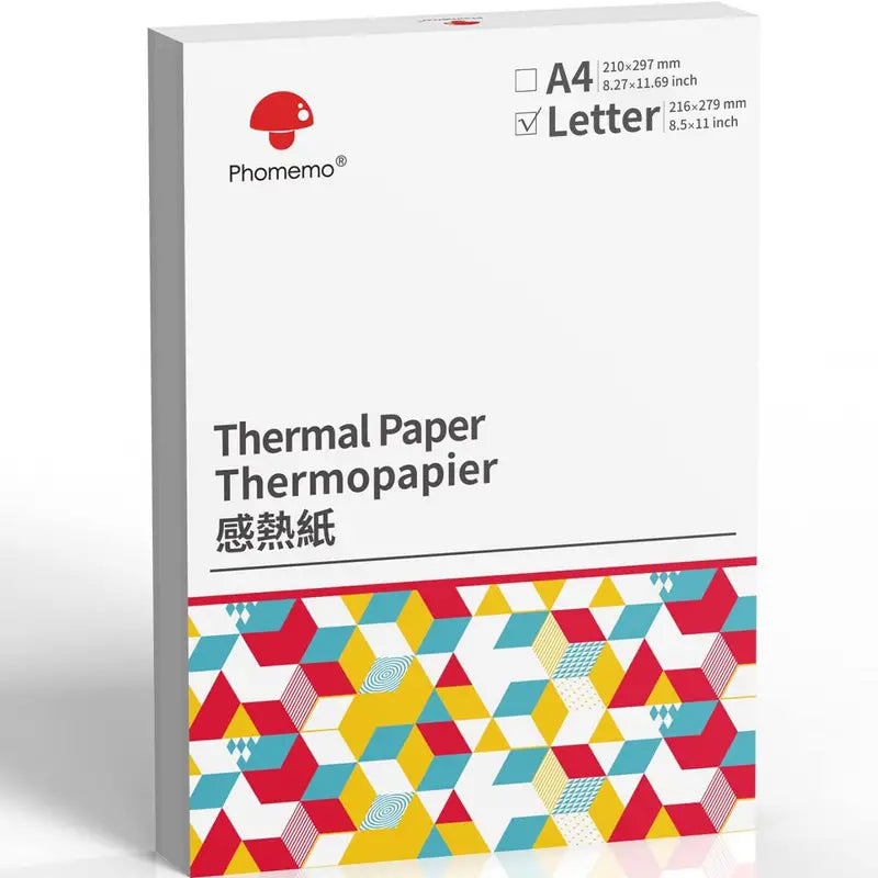 Hartie termica A4 Phomemo pentru imprimanta termica, 200 buc/top