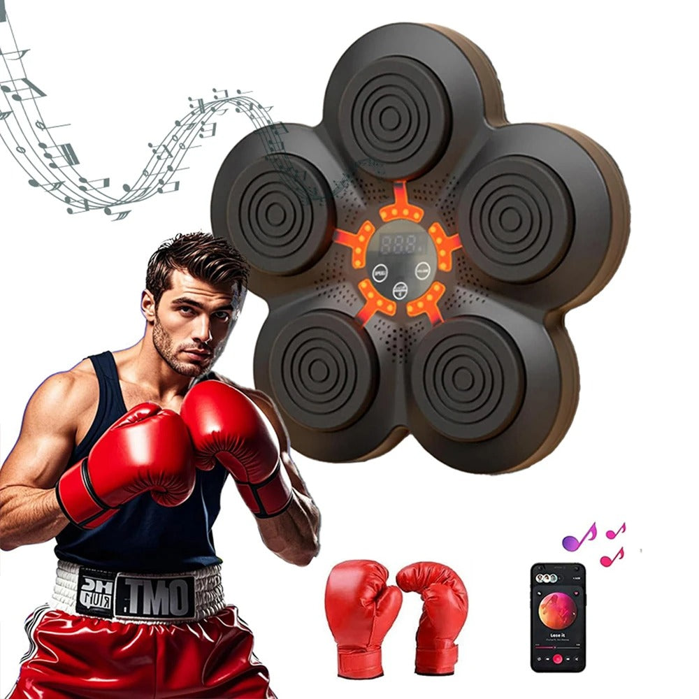 Aparat inteligent de box pentru antrenare reflexe, sincronizare Bluetooth, difuzor stereo, Negru