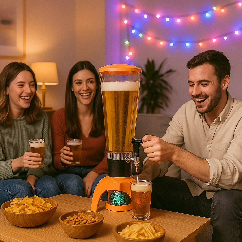 Dozator de bere cu Boxa Bluetooth, lumina LED RGB si Rezervor 3L