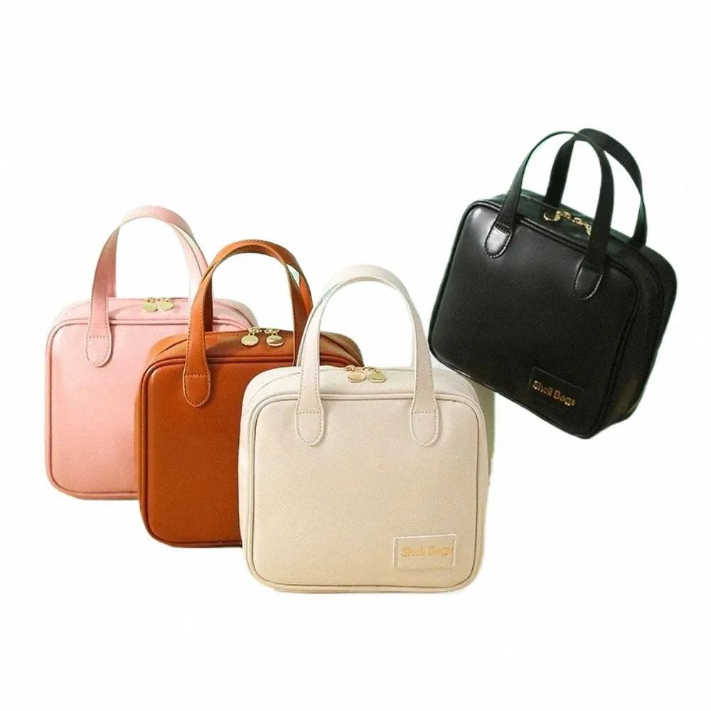 Geanta de Machiaj Portabila din Piele Ecologica, 21x19x8cm