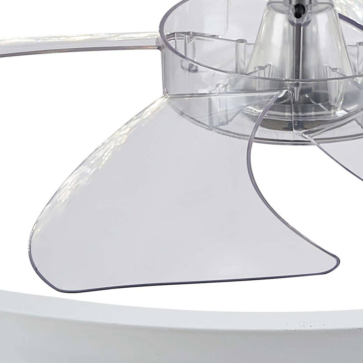 Lustra LED cu Ventilator Alba Rotunda Minimalist Design Modern - detaliu produs