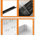 Set 3 sertare cu glisiere autoadezive soft-close, extragere totala, sina cu extensie, 3 dimensiuni, alb
