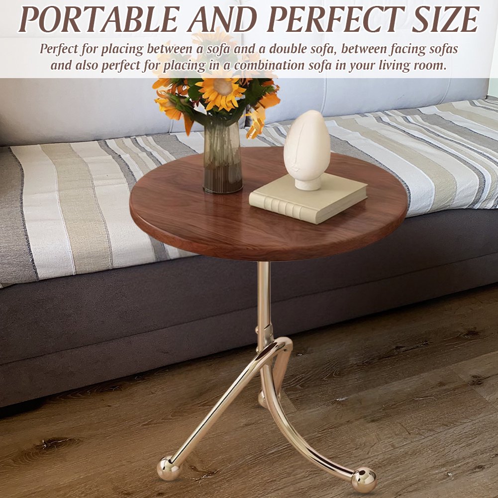 Masuta laterala moderna cu blat rotund si picioare metalice cromate – Design elegant pentru living 40 x 40 x 51 cm