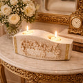 Suport decorativ pentru lumanari cu scena religioasa 22x10 cm decor elegant pentru casa
