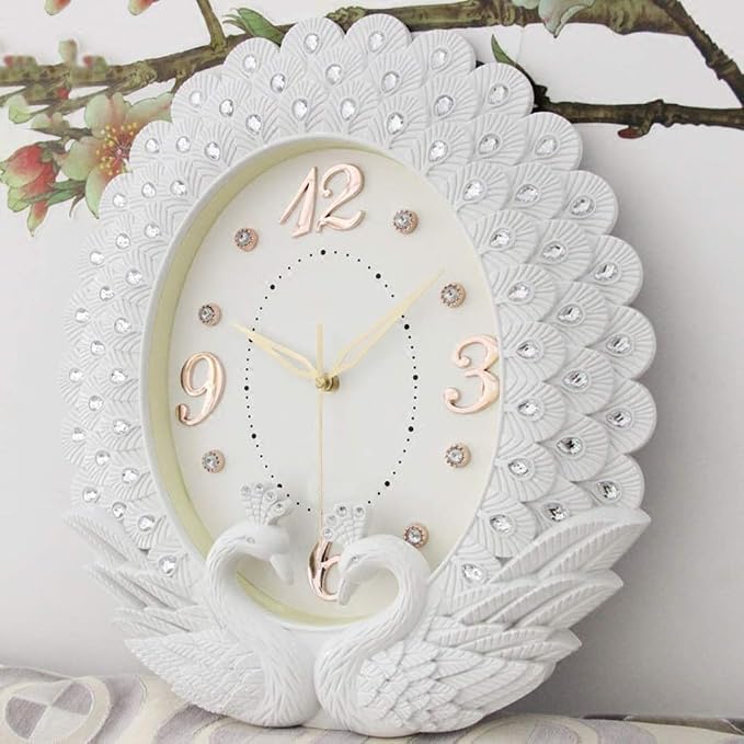 Ceas de Perete Paun Lumora Design Clasic Cifre Aurii Diametru 30cm - detaliu produs