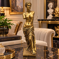 Statuetă Decorativă Venus din Milo, Stil Clasic Greco-Roman, Rășină, Finisaj Auriu Antichizat – 27 cm - detaliu produs