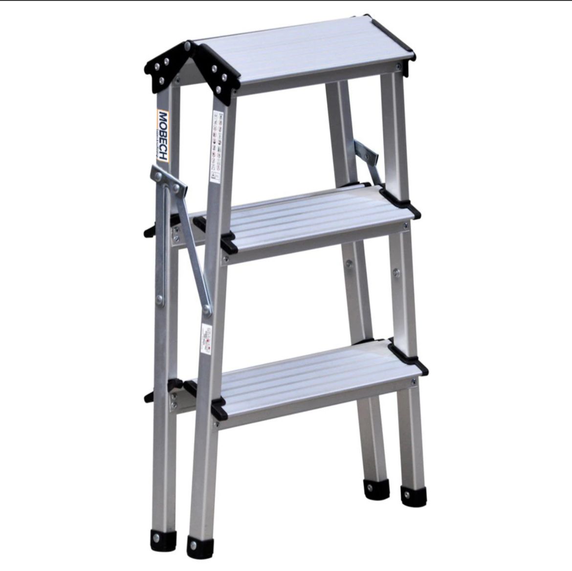 Scara aluminiu 3 trepte pliabila – usoara, stabila, antiderapanta, 150 kg