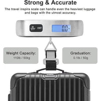 Cantar Portabil Bagaje 50kg Ecran LCD Iluminat Negru Compact - detaliu produs