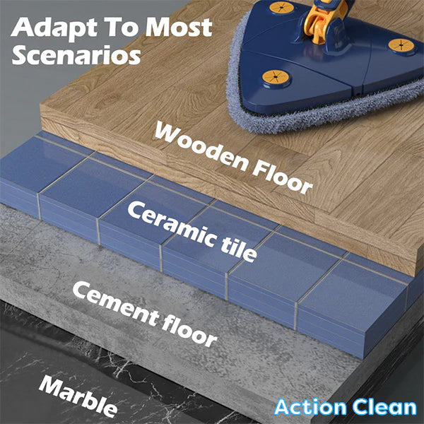 Mop cu cap triunghiular, reglabil, rotire 360 grade,rezerva inclusa