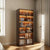 Bibliotecă cu 6 rafturi deschise, cadru lemn – alb/stejar negru, 180x60x24 cm