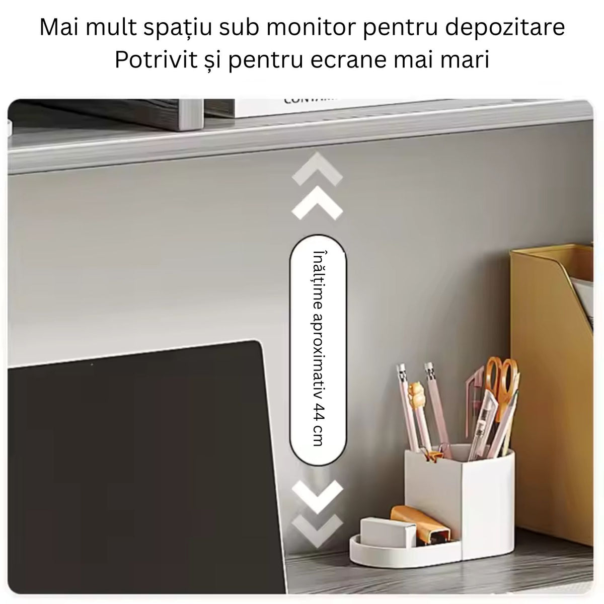 Birou cu rafturi integrate pentru laptop sau calculator – 2 polițe de depozitare, cadru metalic – stejar/gri, 140x60 cm