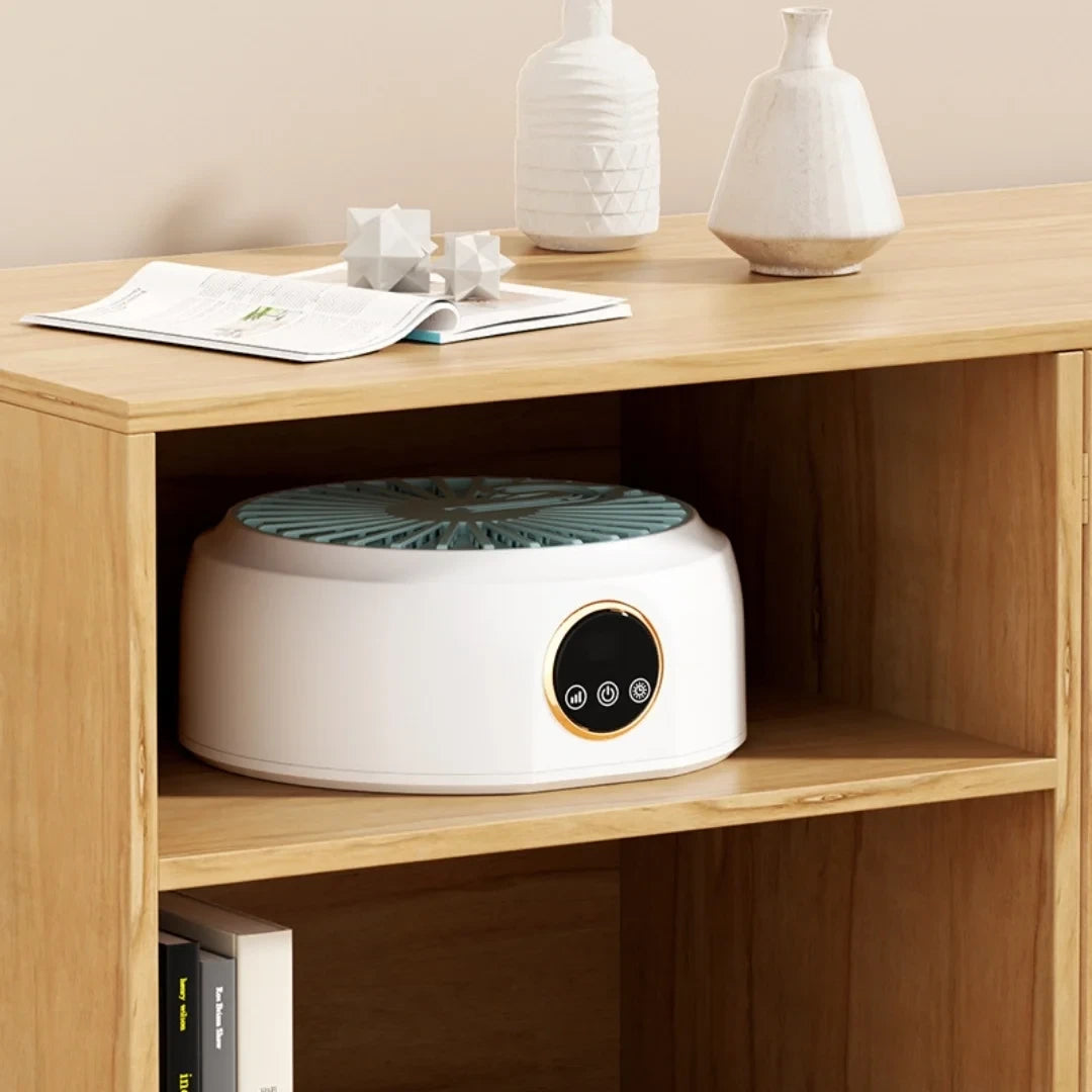 Uscator de haine pliabil de uz casnic, cu sac inclus, portabil, capacitate 10 KG, uscare rapida la temperatura constanta, sterilizare cu raze UV, cip PTC, circulatie de aer cald la 360°, Alb