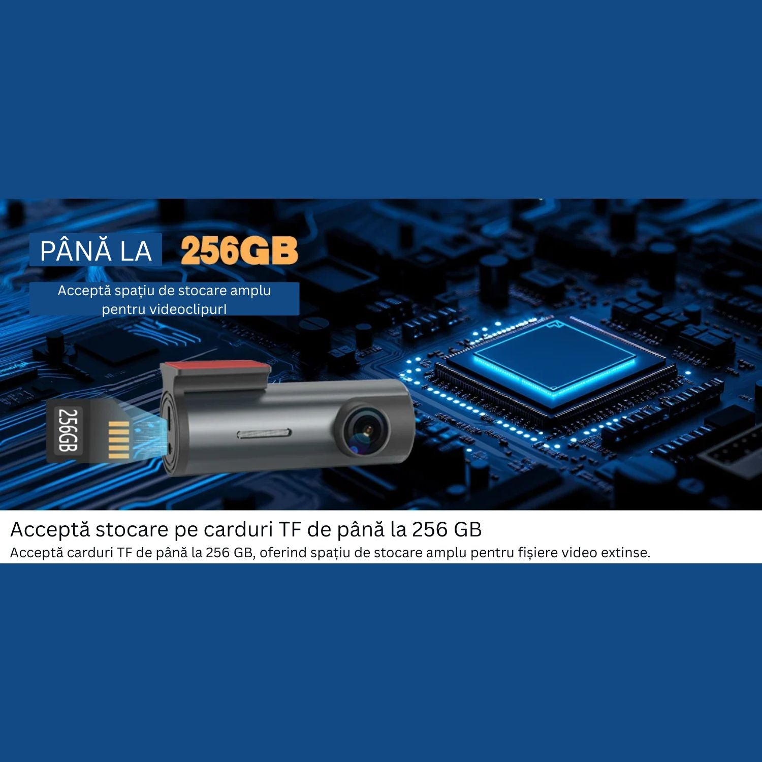 Camera auto DVR duala 4K fata + 1080P spate, WiFi, senzor G, unghi 140°, modul parcare 24H, ecran 1.5 inch