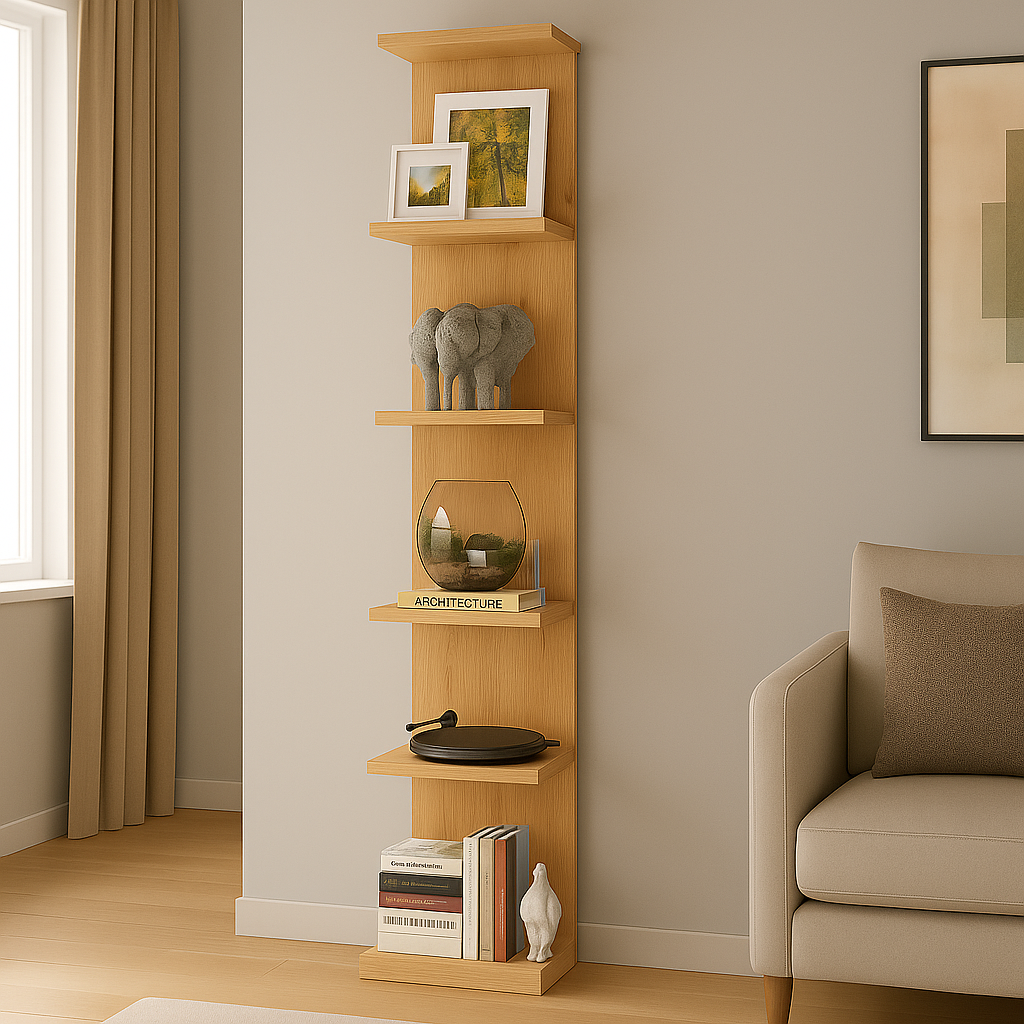 Bibliotecă de perete, 5 rafturi, design modern și compact, 180x34.6x31.5 cm