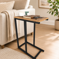 Masuta laterala din metal 45 x 25 cm, side table, masuta canapea compacta, cadru metalic + blat PAL melaminat 18 mm, greutate redusa se misca usor, perfecta langa canapea sau pat, stil modern industrial