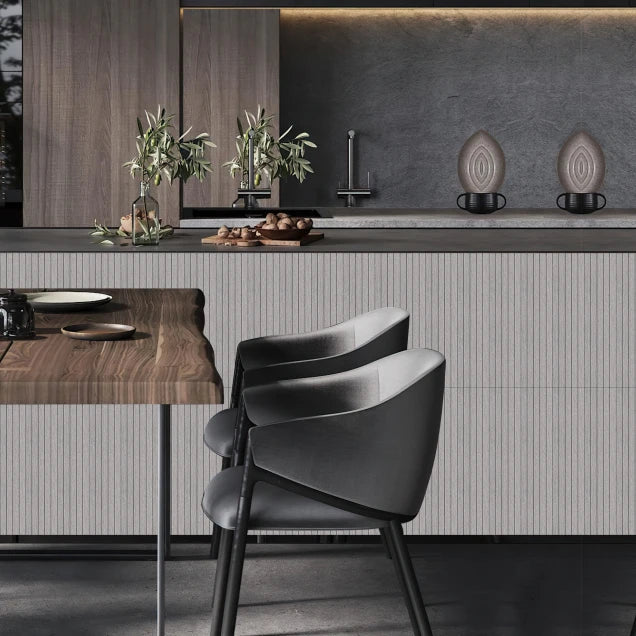 Tapet decorativ autoadeziv, aspect lemn vertical, 30x60cm, model 3D modern, pentru perete interior