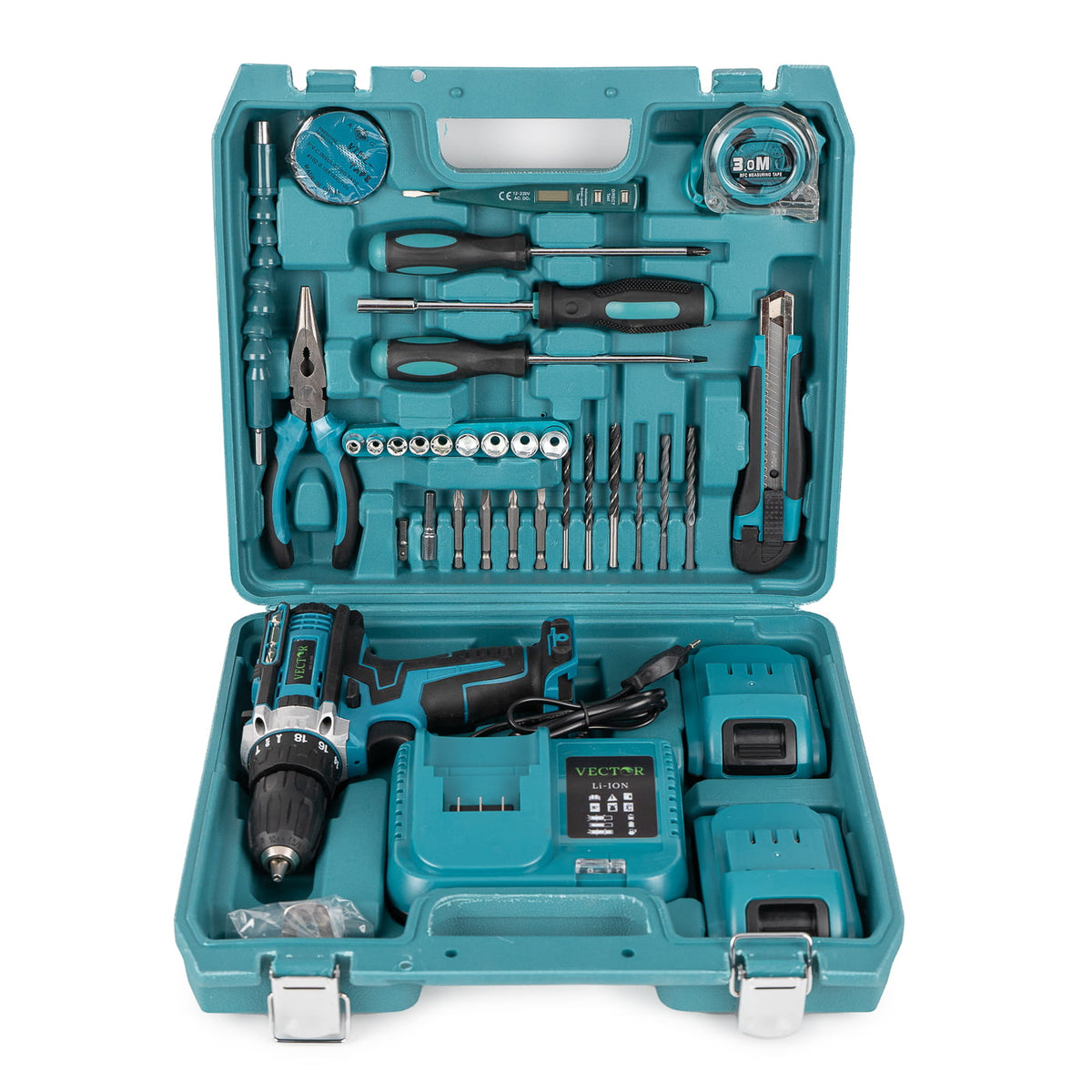 Trusa Bormasina 36V, cu 2 acumulatori si incarcator, mandrina metalica + Accesorii