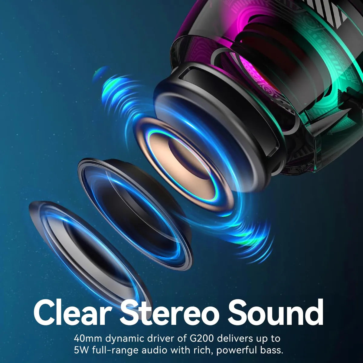 Boxa Portabila Bluetooth Rezistenta la Apa IPX7 cu Magnet, Atasare Magnetica pentru Telefoane & Suprafete Metalice, Sunet Surround 3D, Iluminare RGB, TWS Dual Channel, Negr