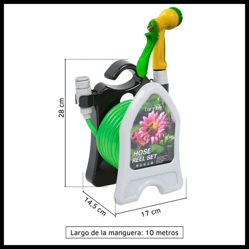 Set furtun gradinarit 10m 1/2" cu suport, plastic, 26x17x14cm