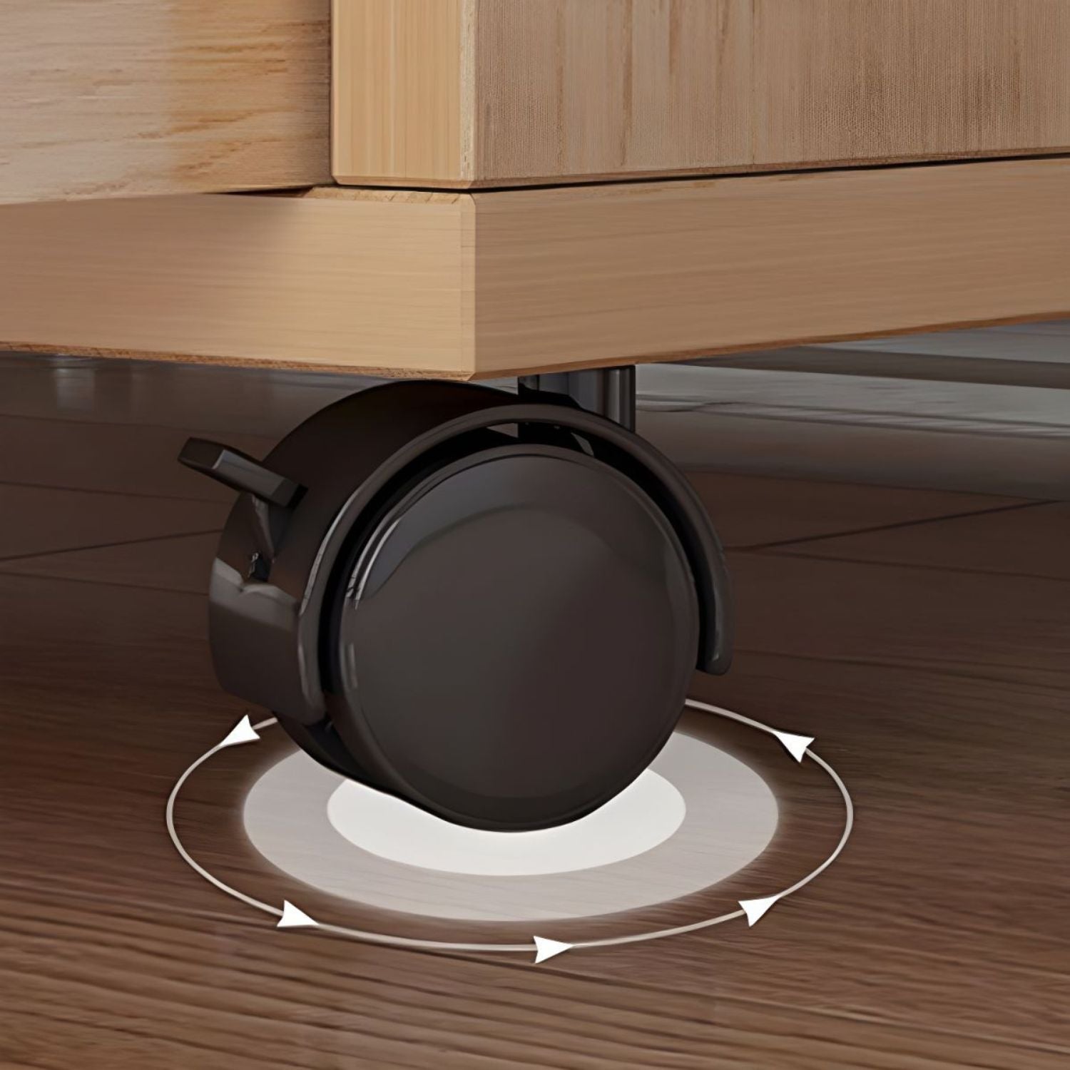 Dulap birou cu 3 sertare și încuietoare, rafturi și roți incluse – natur/alb, 60x37x57 cm