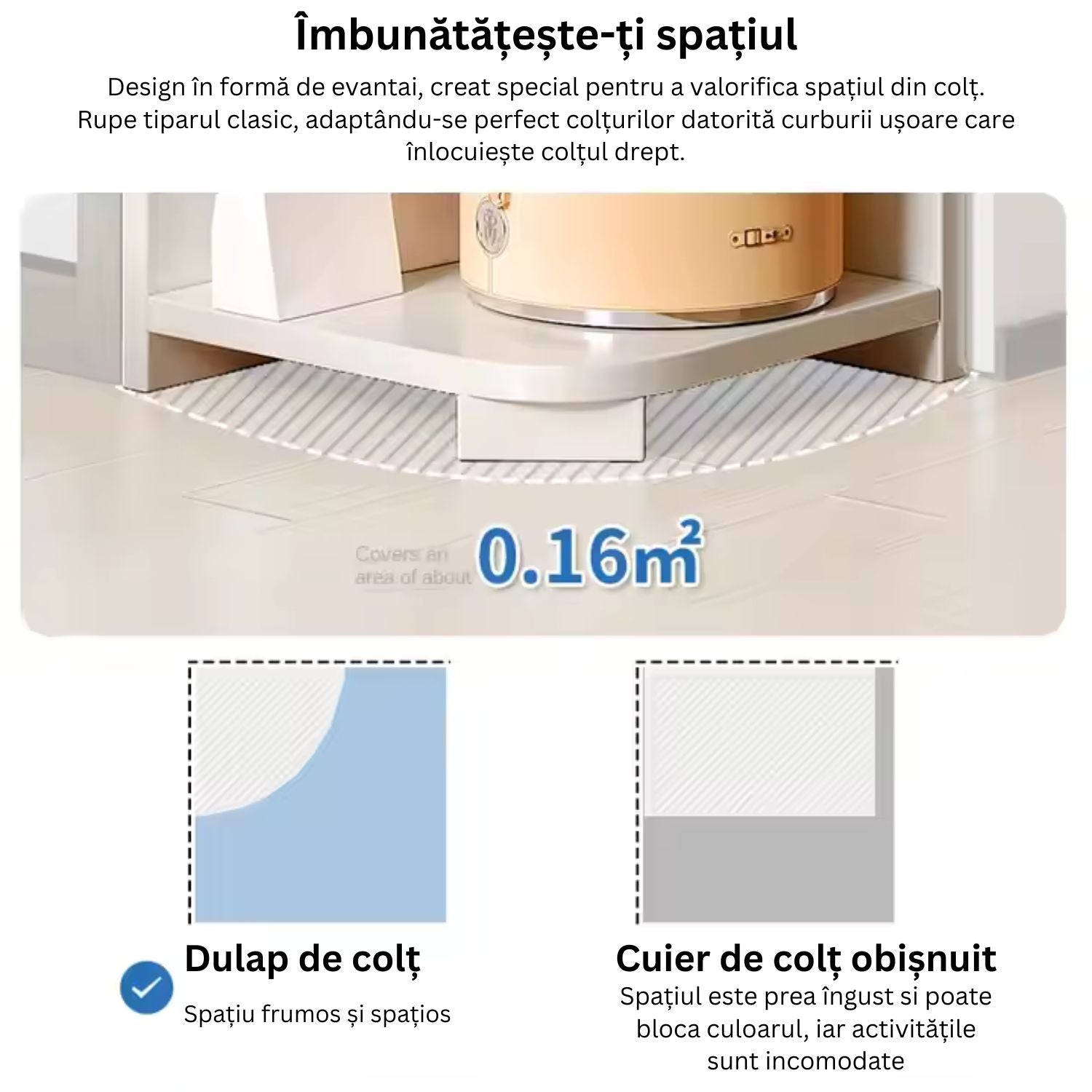 Etajeră colț, din lemn, 6 rafturi – disponibilă și cu agățători – 180x40x40 cm, Alb