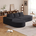 Canapea Coltar Premium Memory Foam HD 275x175x70 cm Material Plusat Reiat cu Dungi Groase