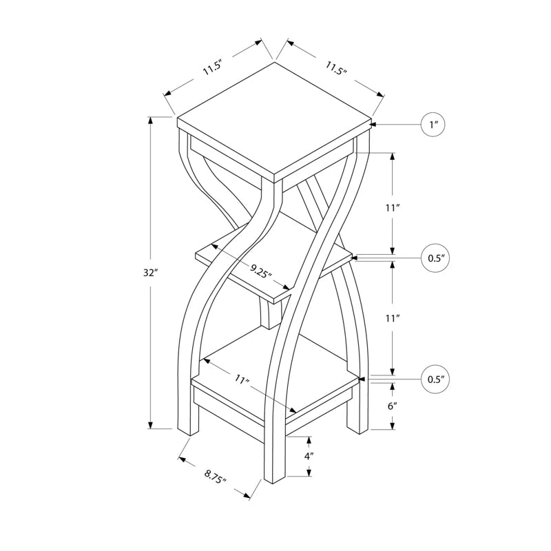 Etajera cu 3 polite, 85 x 30 cm, alb