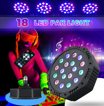 Bec Rgb Led cu 18/40 leduri, cu joc de lumini si telecomanda, pentru evenimente, club, disco, petrecere
