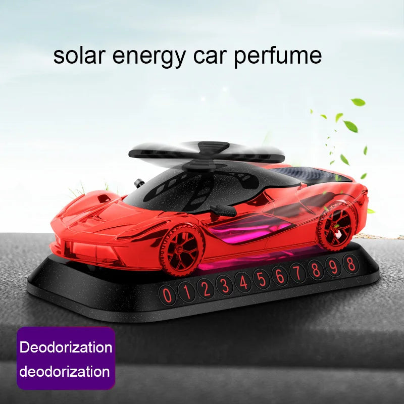 Odorizant solar pentru mașină cu placă de telefon, model masinuta, elice, difuzor de parfum