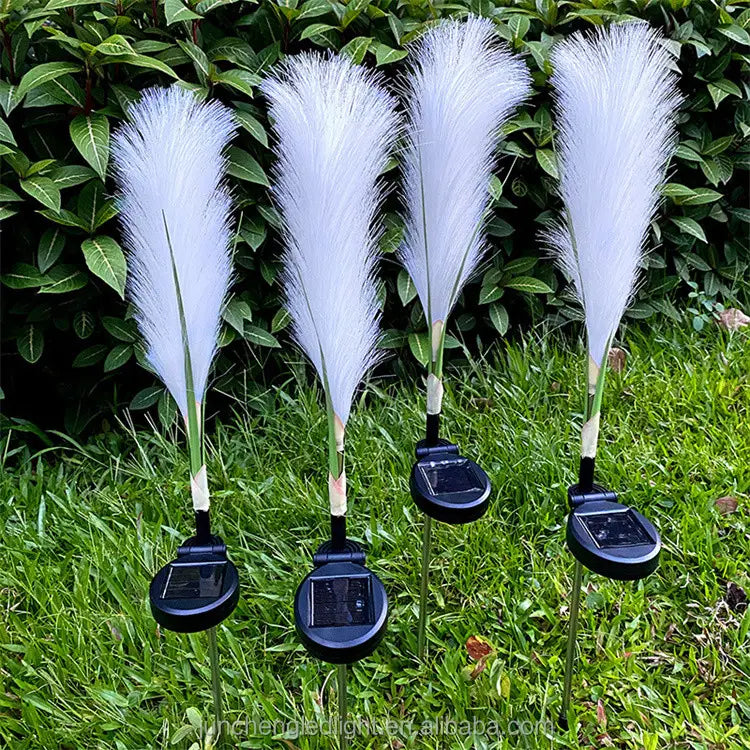 Set 2 lampi solare tip stuf de pampas pentru gradina