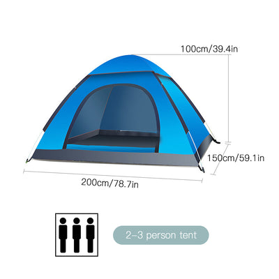 Cort camping cu deschidere automata pop-up, impermeabil, protectie UV, 2 usi, saltea inclusa