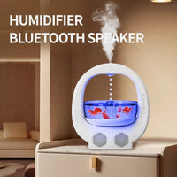 Umidificator cu Bol Decorativ, Boxa Bluetooth si Iluminare RGB, 700 ml, dimensiuni 23 x 25.6 x 16.2 cm, din ABS, alb