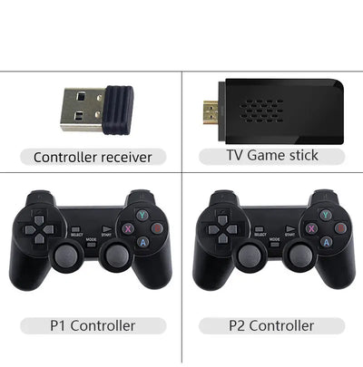 Consola mini jocuri retro M8 Full HD, 2 controllere wireless 2.4G, HDMI