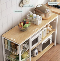 Raft de bucatarie, suport pentru cuptorul cu microunde, cosuri de sarma, 80cm/120cm - imagine 5