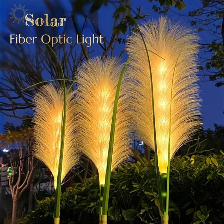 Set 2 lampi solare tip stuf de pampas pentru gradina