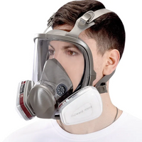 Masca de protectie cu ochelari pentru vopsit, gaze si praf, cu 2 filtre interschimbabile din bumbac KN95 - imagine 2