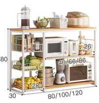 Raft de bucatarie, suport pentru cuptorul cu microunde, cosuri de sarma, 80cm/120cm - imagine 8