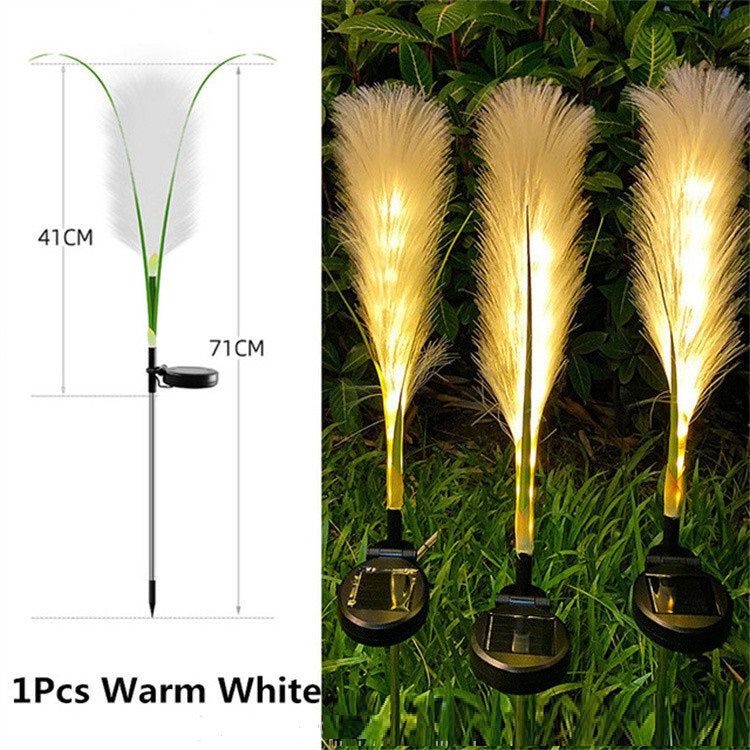 Set 2 lampi solare tip stuf de pampas pentru gradina