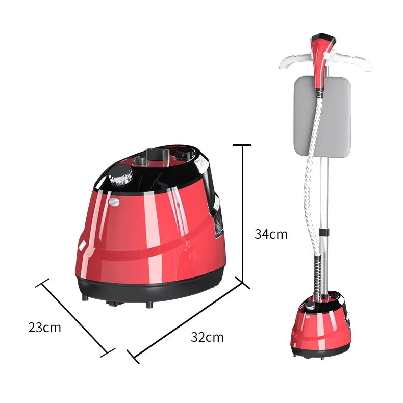 Aparat de Calcat cu Abur Vertical HOFFMANS 2 in 1 , 2000W, Profesional, Portabil, cu Masa de Calcat - Rosu