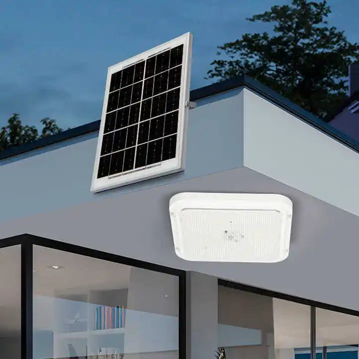 Aplica LED 100W, 200W sau 300W cu Panou Solar, Interior/Exterior, Plafoniera Patrata, Lumina Rece/Calda