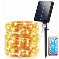 Ghirlanda Luminoasa Solara din Cupru 30M, cu 300 MiniLED-uri, 8 Programe, telecomanda - imagine 3