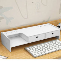 Suport multifunctional pentru monitor sau laptop, din PVC, cu 2 sertare - imagine 2