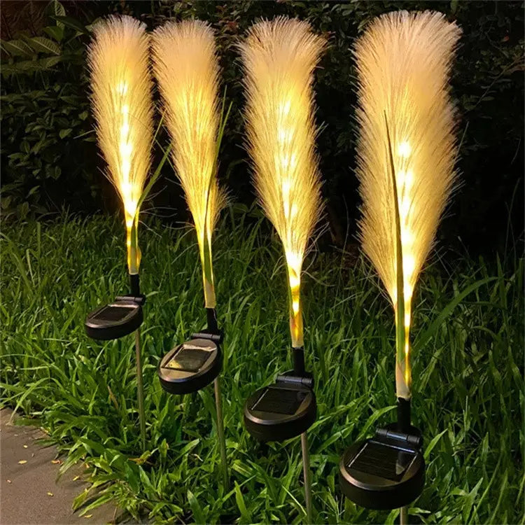 Set 2 lampi solare tip stuf de pampas pentru gradina