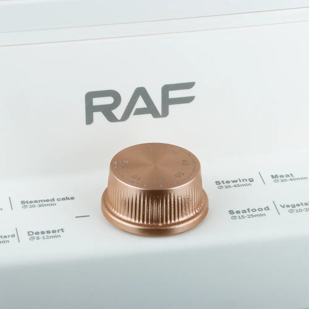 Aparat electric pentru gatit cu aburi, RAF R5238, 1200W, 3 niveluri, 3 x 4L, 38x28x29 cm, alb