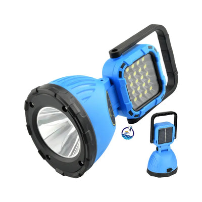 Lanterna portabila multifunctionala cu incarcare solara si reincarcabila prin USB, cu lumina de lucru ajustabila la 180° pentru camping