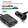 Incarcator auto Dual USB, 2x2.4A, 1X3.1A, 1x Quick Charge 3.0, 1.7m, Black