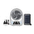 Ventilator cu incarcare solara, 15/20 cm, cu 2 becuri incluse, functie de powerbank, din ABS, cu USB, alb/gri
