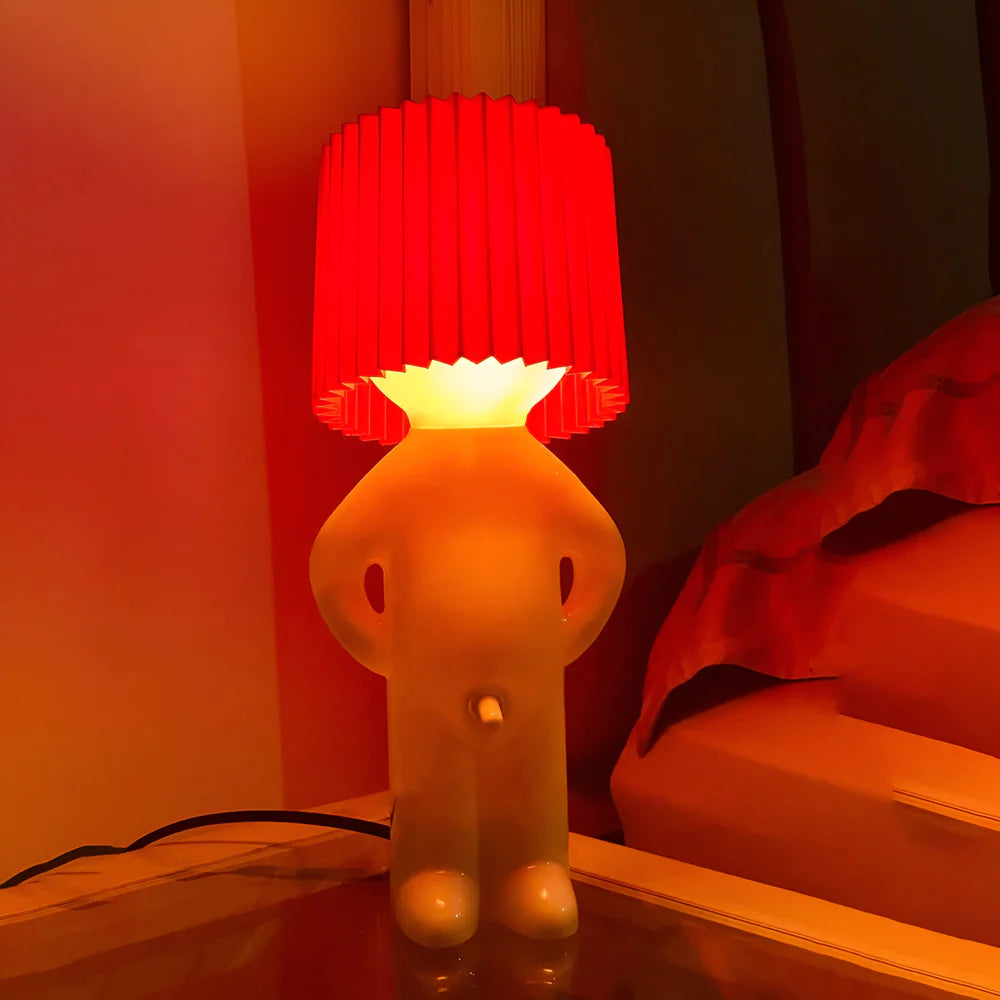 Lampa de birou „Little Shy Man” – Design creativ cu LED cald, pentru decor amuzant și modern