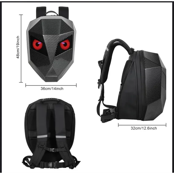 Rucsac moto Led, impermeabil, compartiment laptop 15.6, extensie pentru casca
