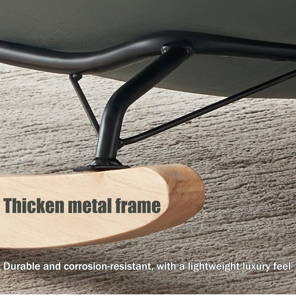 Fotoliu balansoar Cloud Rocker cu suport pentru picioare, cadru metalic